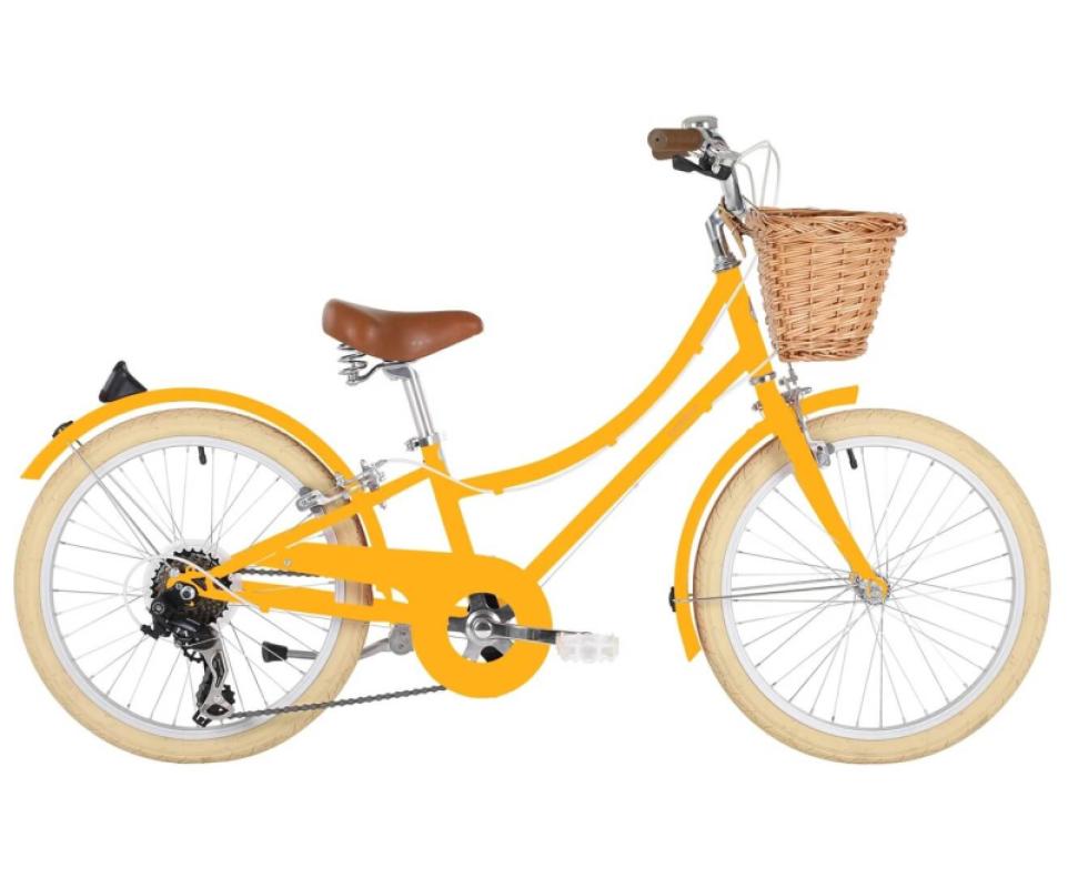 Meiteņu velosipēds Bobbin Gingersnap 5-9 gadi, 20 collas, dzeltens