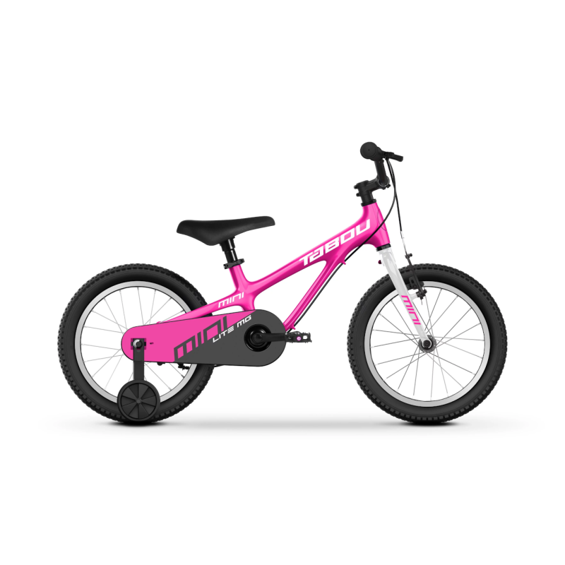 Ultraviegls bērnu velosipēds TABOU Mini Lite MG, 16" rozā-balts