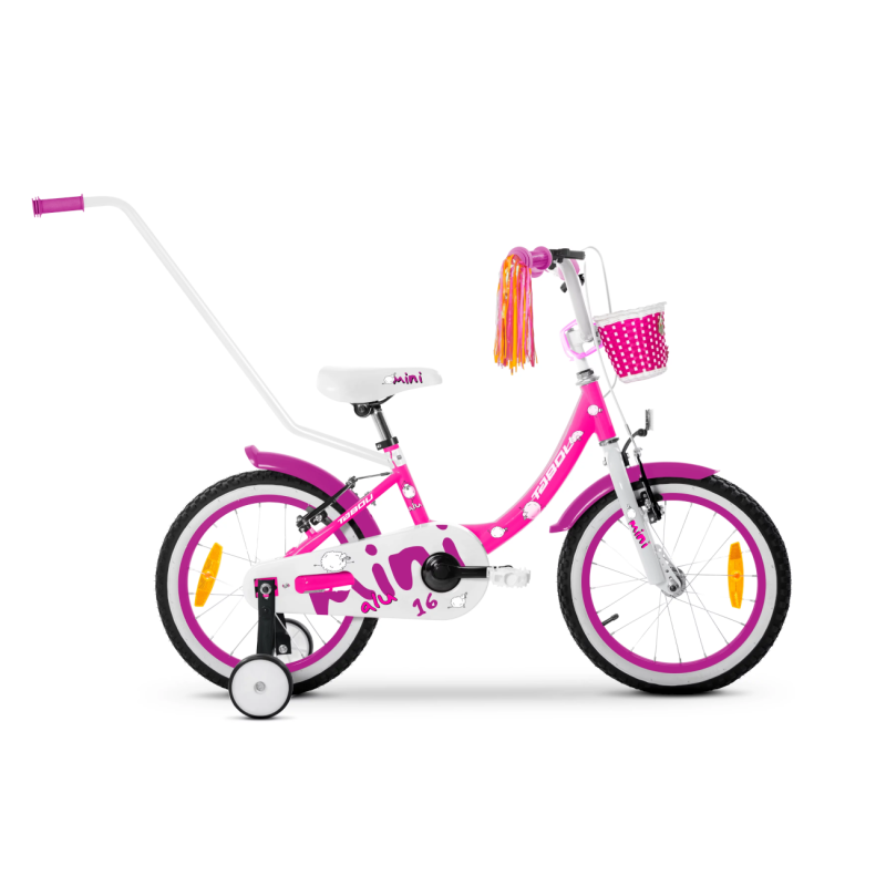 Bērnu velosipēds TABOU Mini Alu, 18" rozā-balts