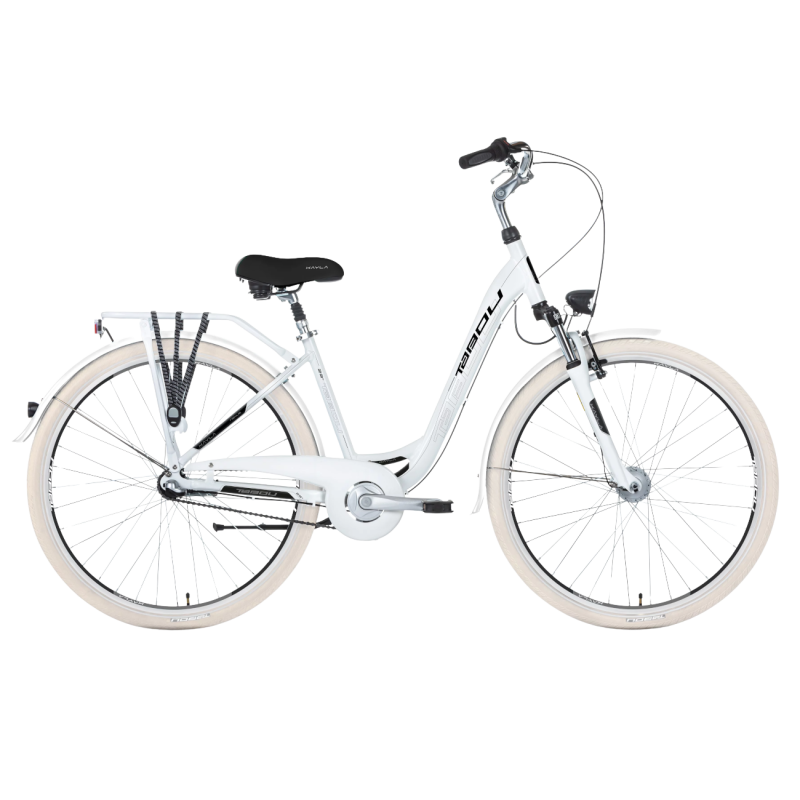 Sieviešu velosipēds TABOU Kayla Nexus, balts-melns